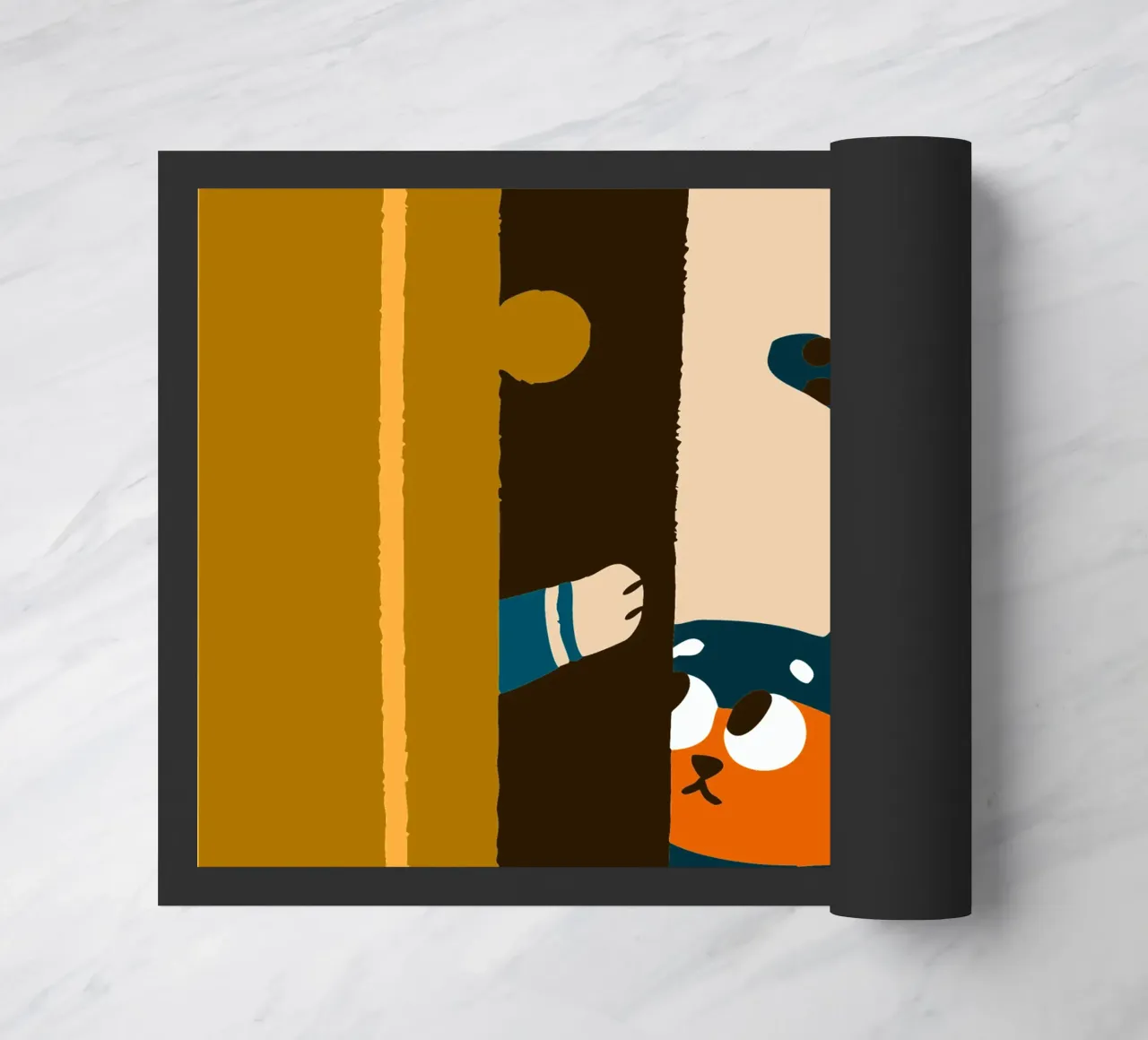Cat Character at the Door doormat by TRENDY POSTER SHOP