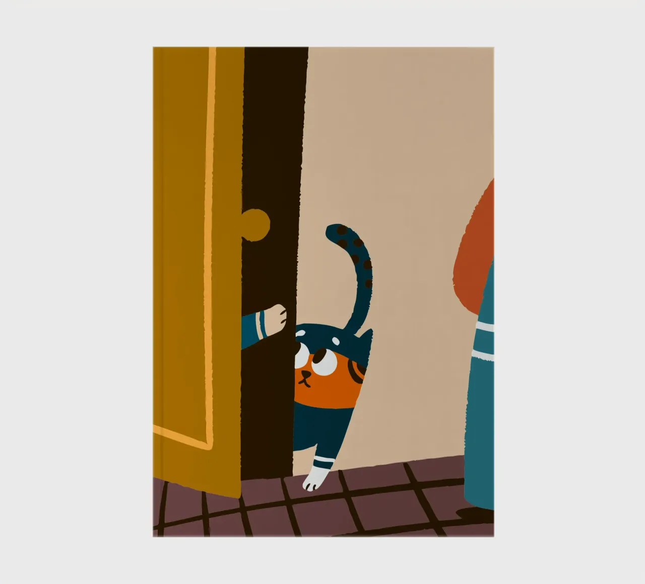 Cat Character at the Door notebook by TRENDY POSTER SHOP