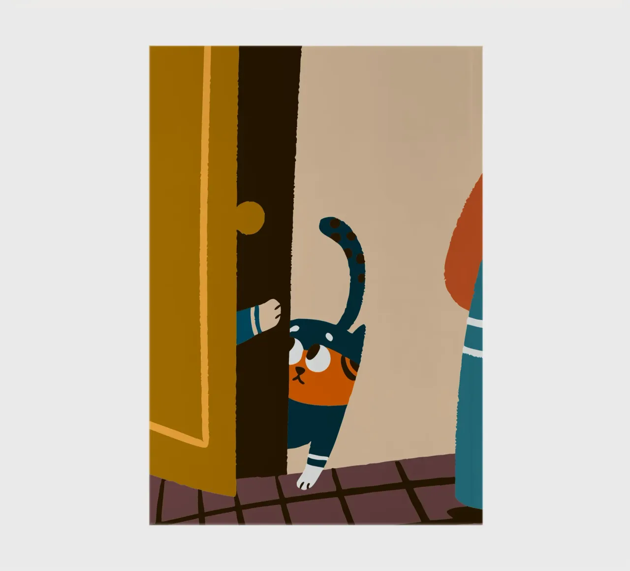 Cat Character at the Door notebook by TRENDY POSTER SHOP