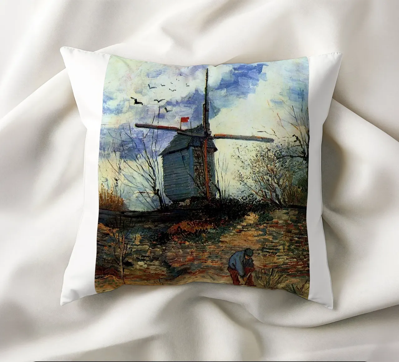 windmill vegetation structure decorative cushion by cloud shop
