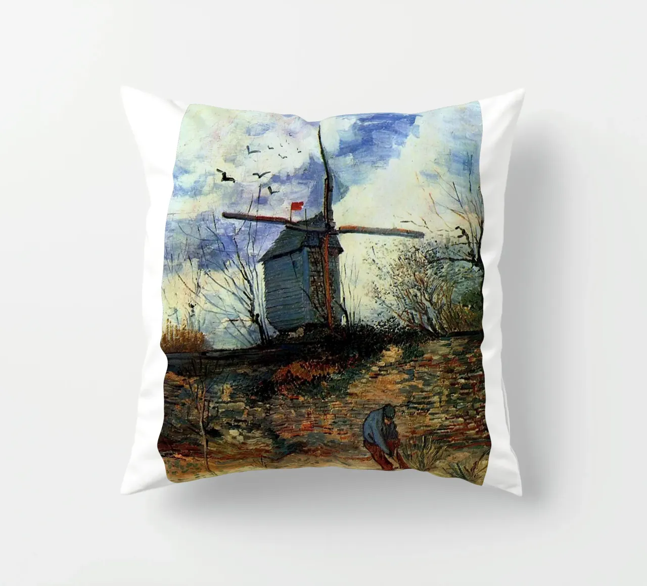 windmill vegetation structure decorative cushion by cloud shop