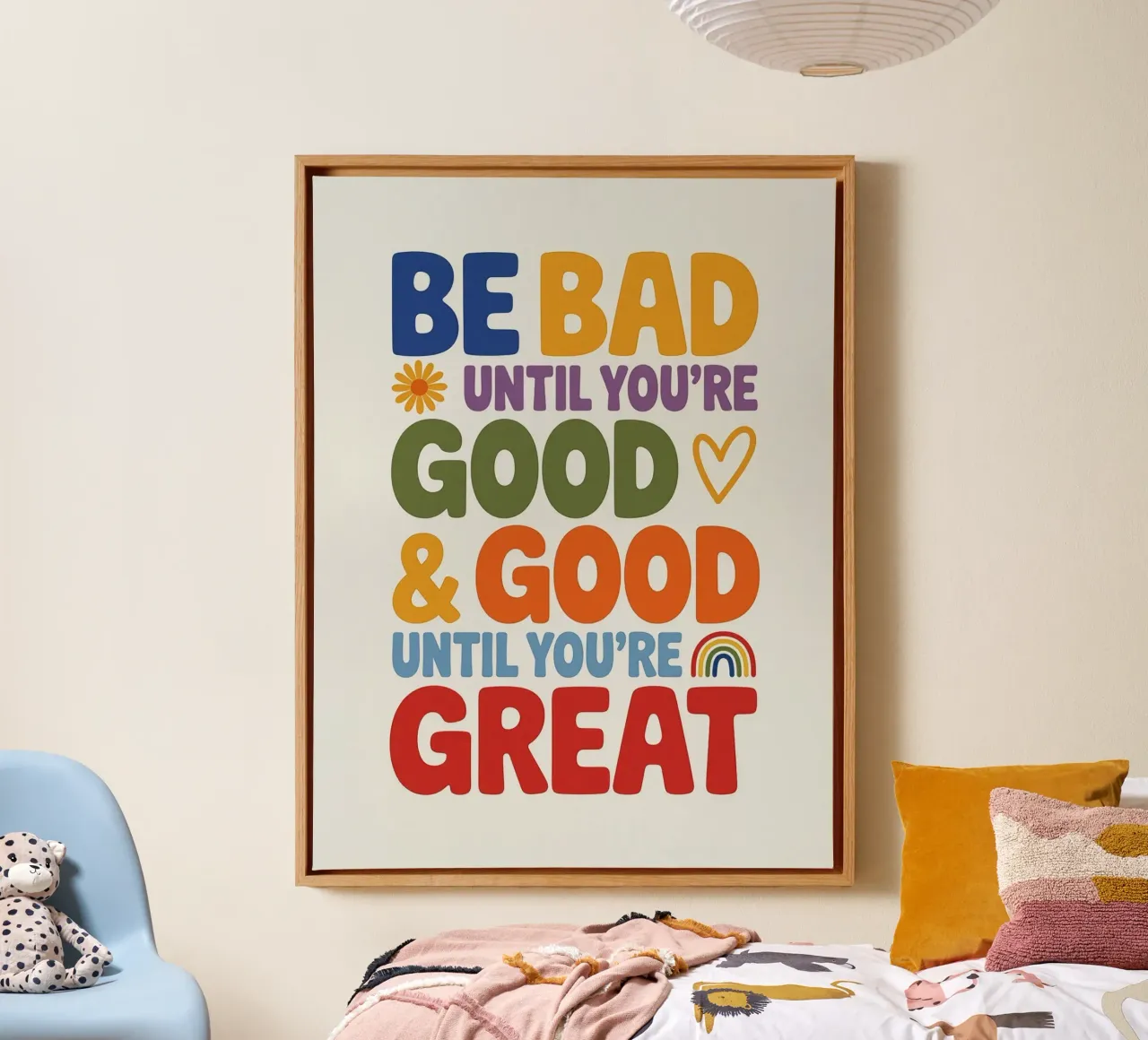 BE GOOD tela con Cornice a cassetta da Klitzeklein