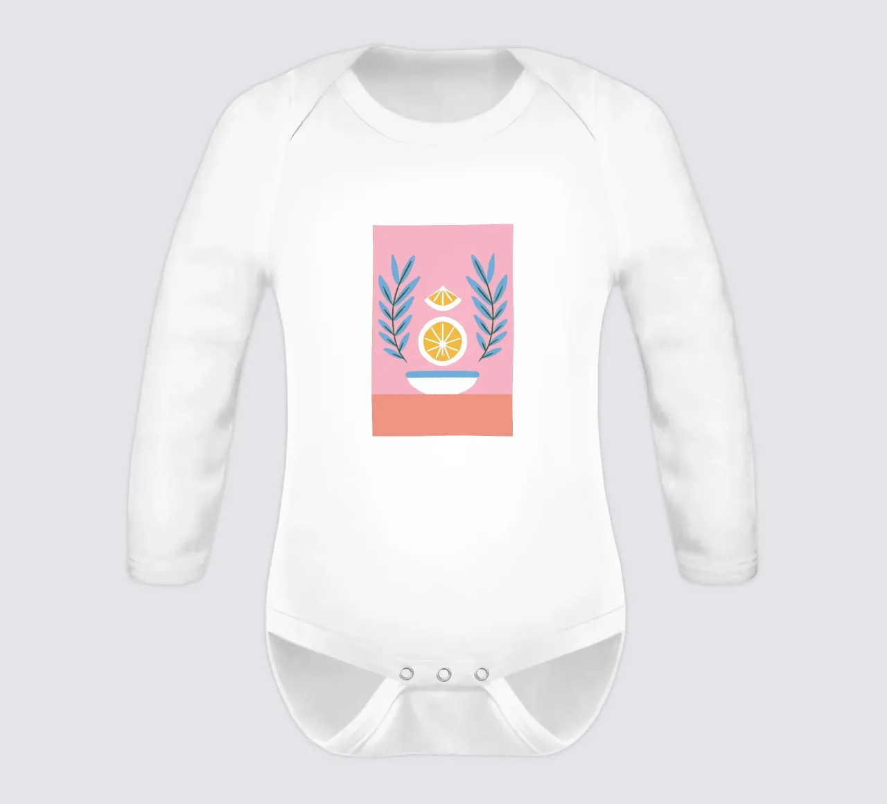 Lemon Fruit long-sleeve baby romper by TRENDY POSTER SHOP