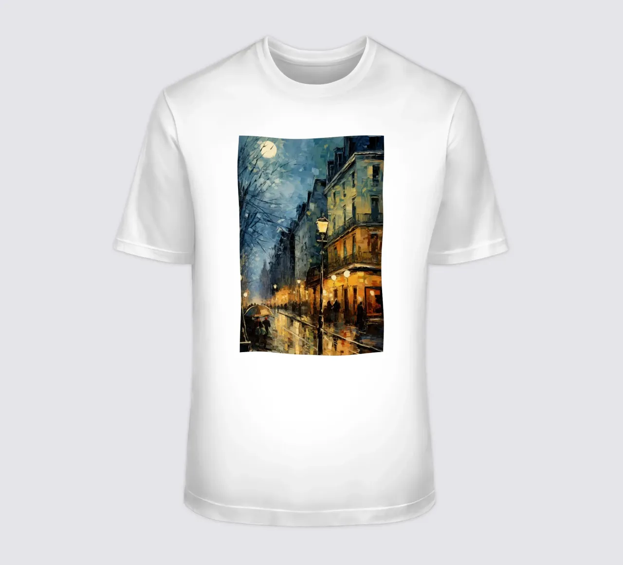 strada in città superficie notturna bagnata t-shirt da cloud shop