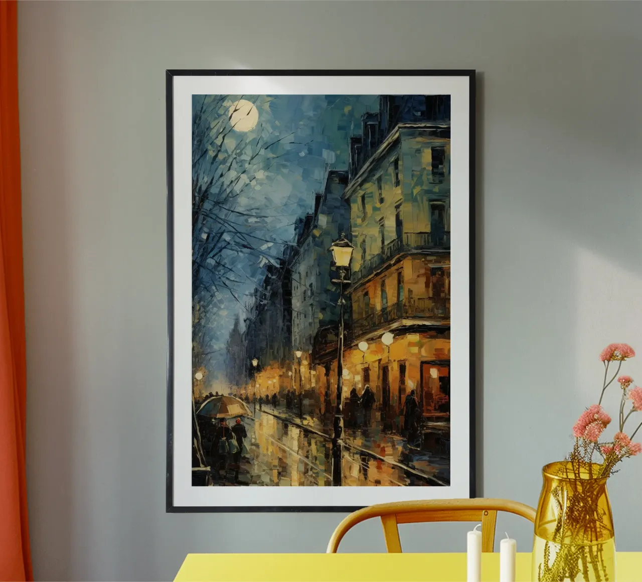 strada in città superficie notturna bagnata carta hahnemühle da cloud shop