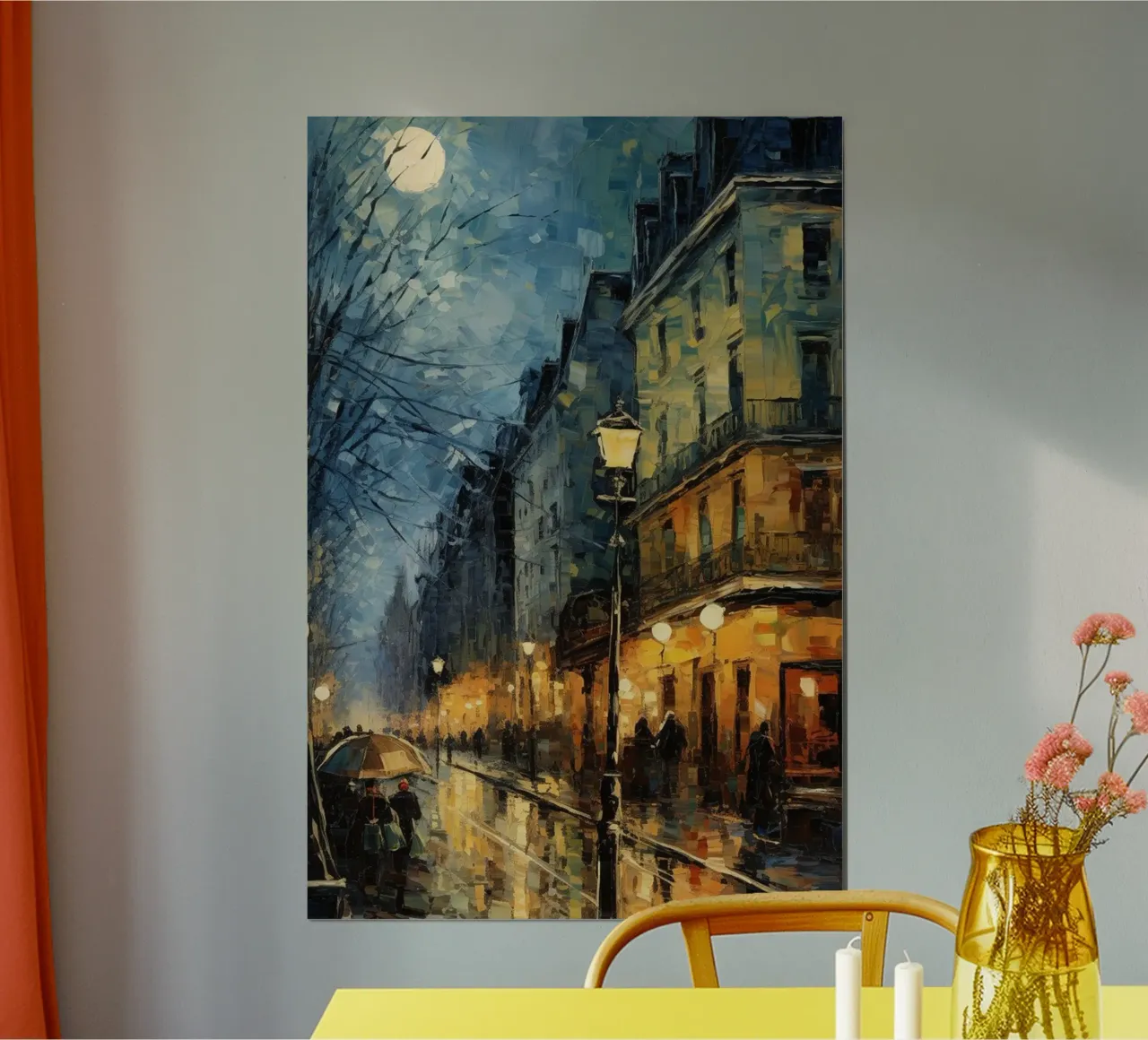 strada in città superficie notturna bagnata carta hahnemühle da cloud shop