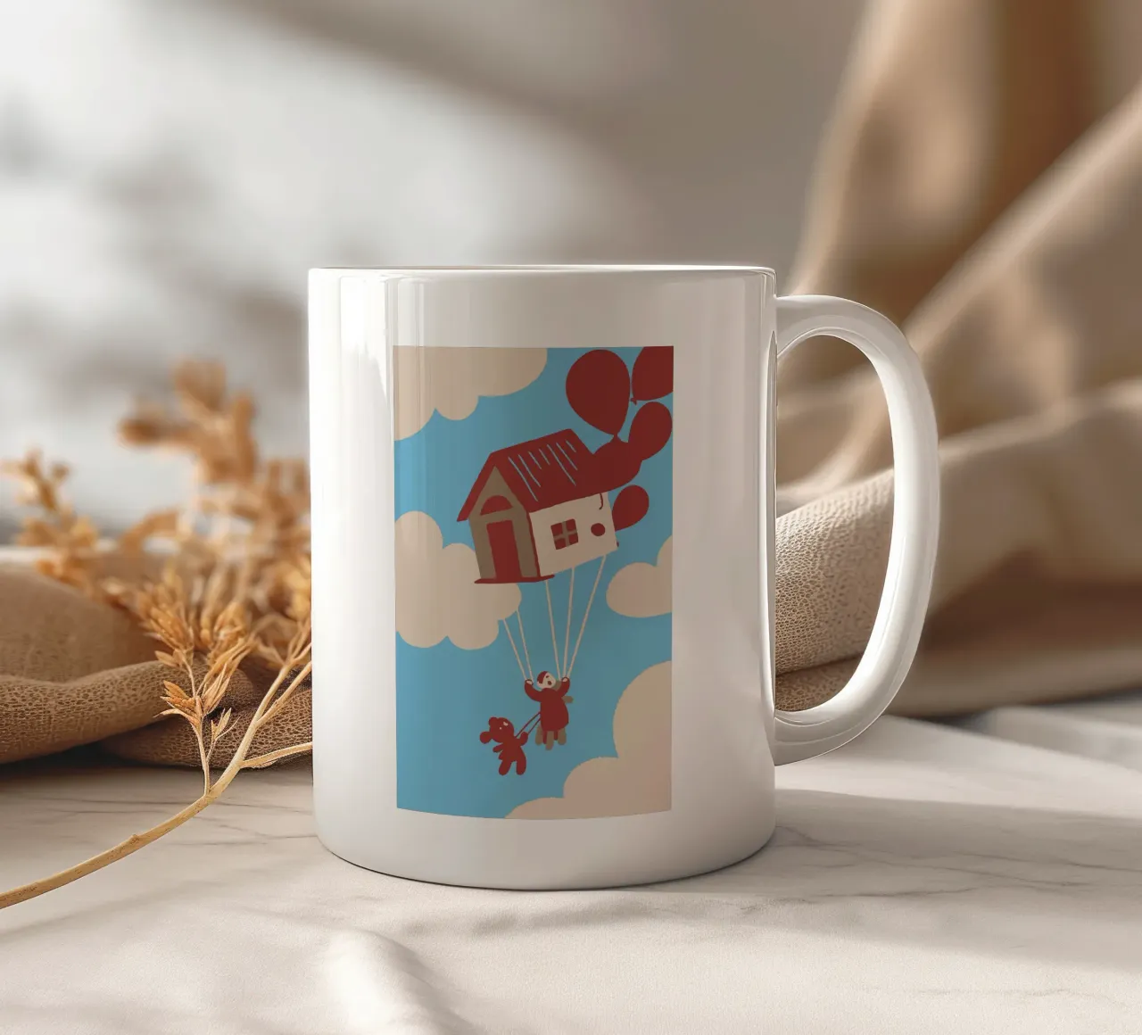 Casa volante con palloncini tazza in ceramica da TRENDY POSTER SHOP