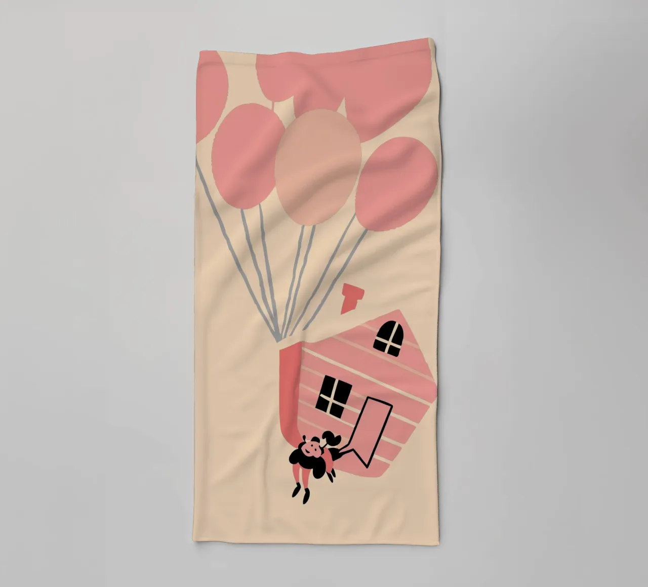 Casa volante con palloncini asciugamano da bagno da TRENDY POSTER SHOP