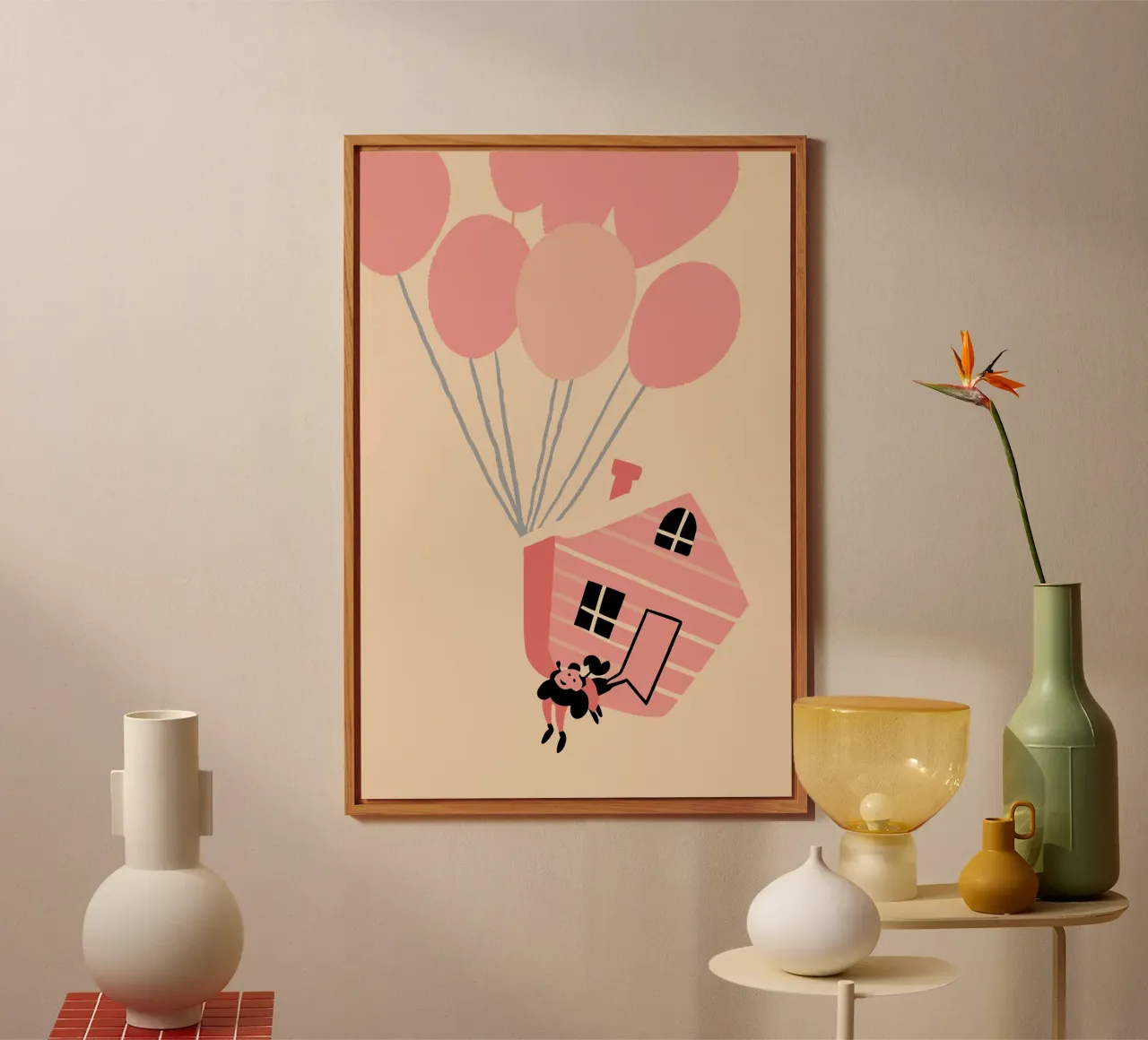 Casa volante con palloncini alluminio dibond da TRENDY POSTER SHOP