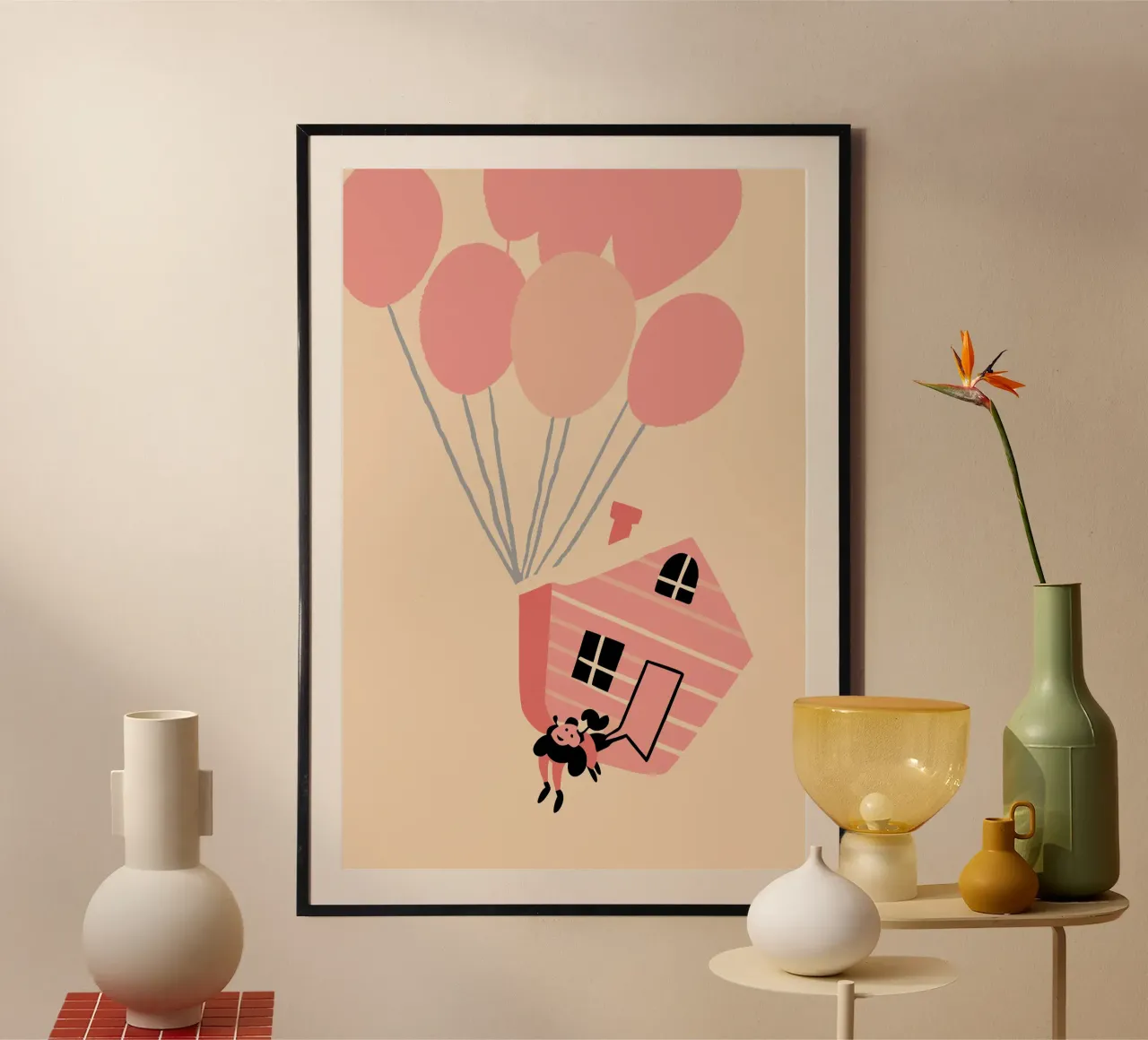Flying House With Balloons poster by TRENDY POSTER SHOP