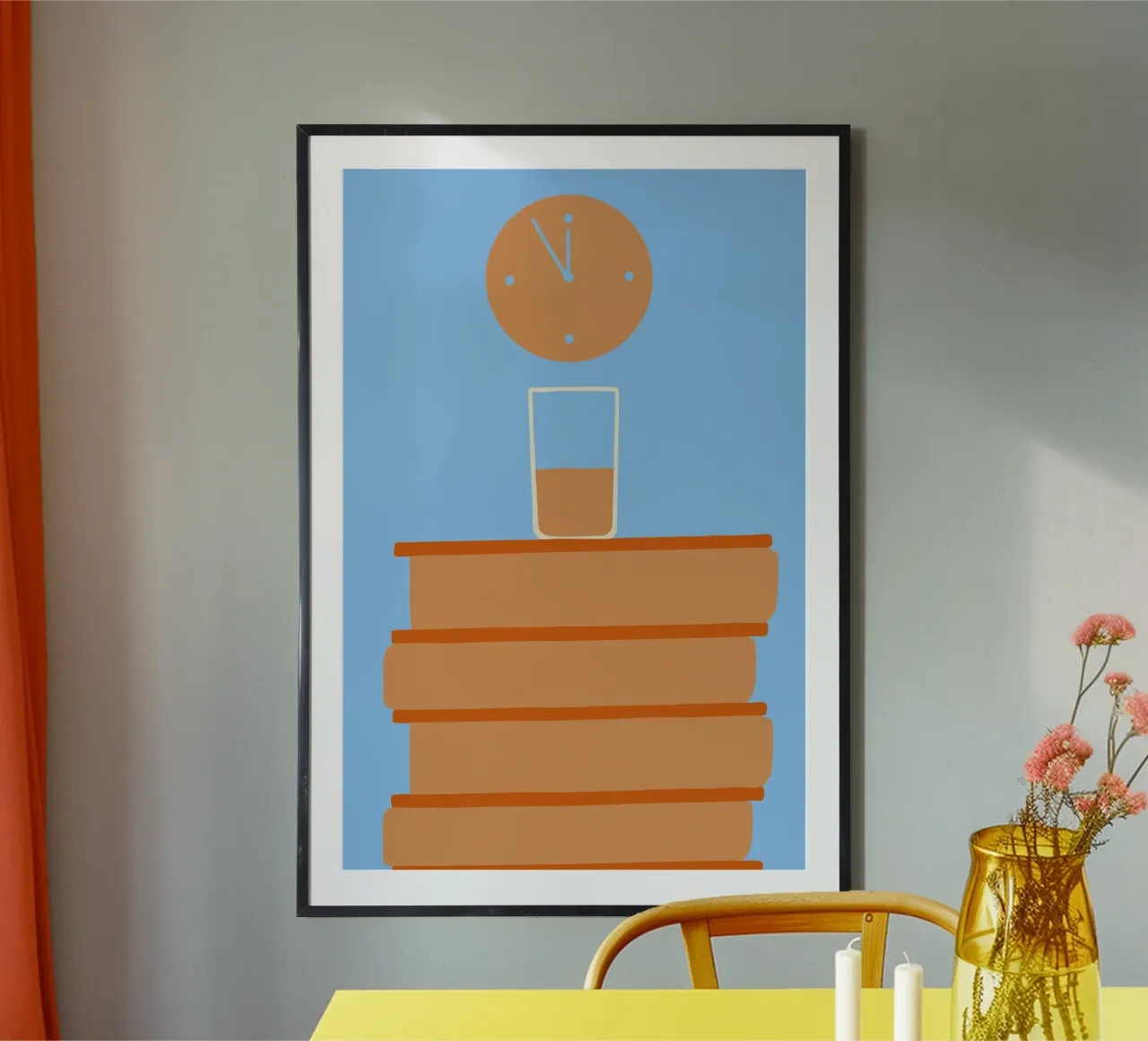 Glas op het boek poster van TRENDY POSTER SHOP