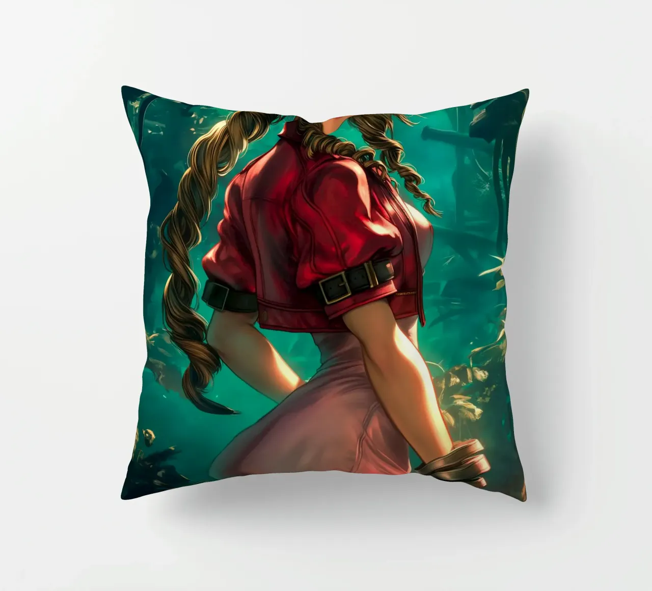 Aerith Gainsborough Final Fantasy FFVII cuscino da Fleur de Lys