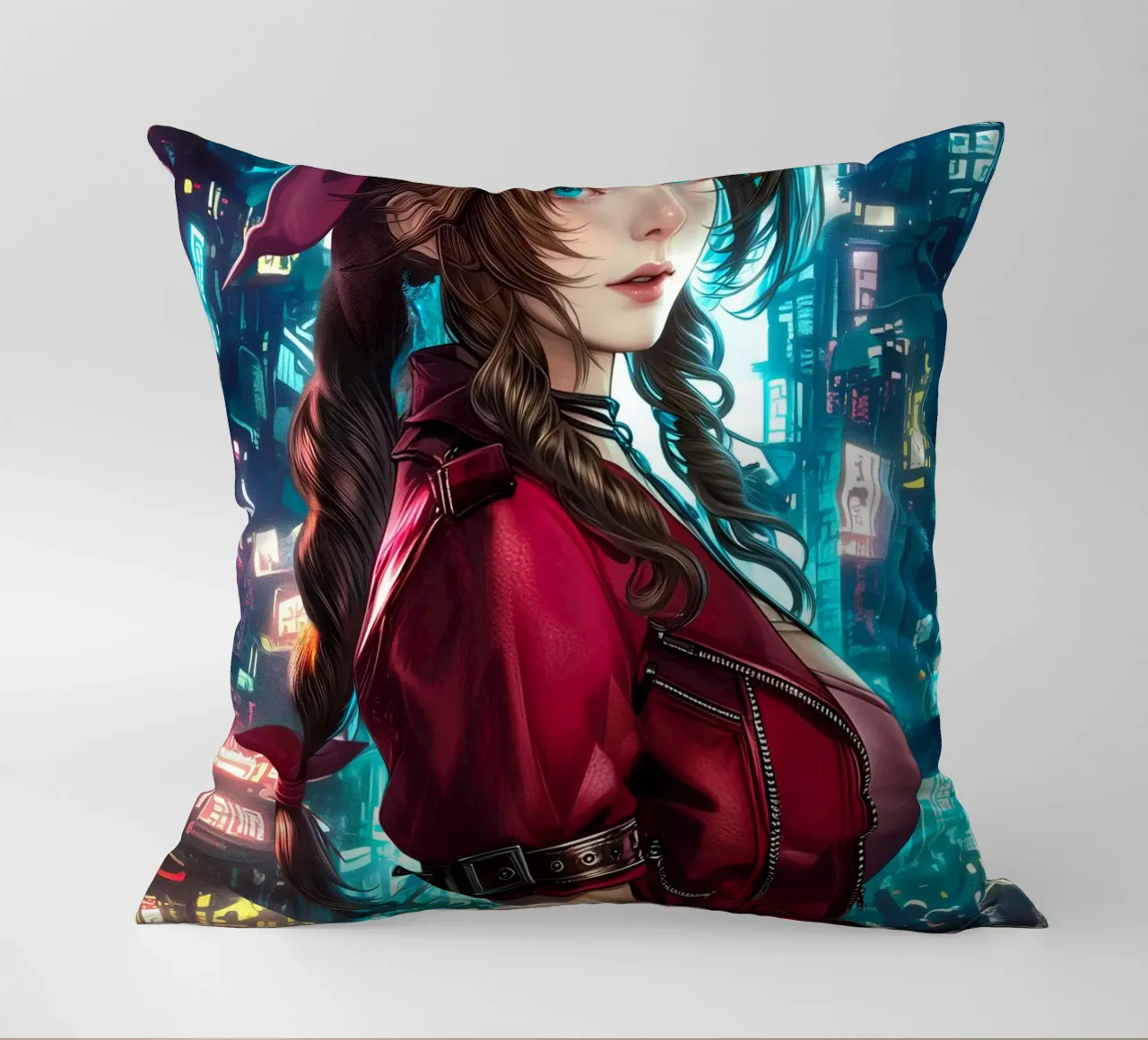 Aerith Gainsborough Final Fantasy FFVII cuscino da Fleur de Lys