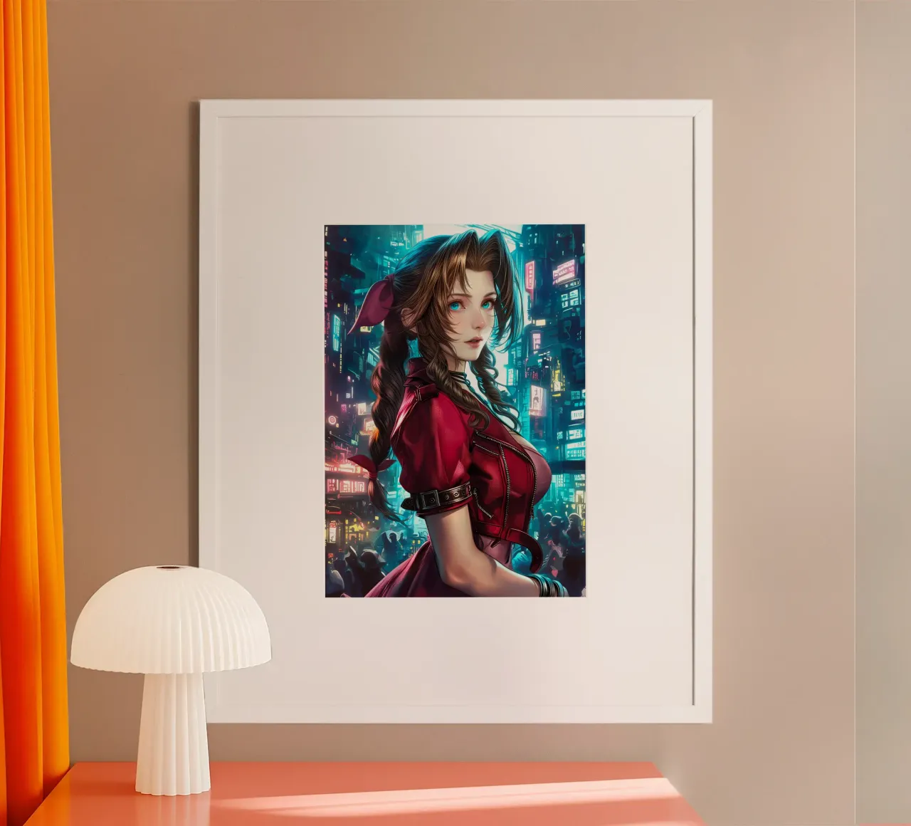 Aerith Gainsborough Final Fantasy FFVII poster con telaio in legno da Fleur de Lys