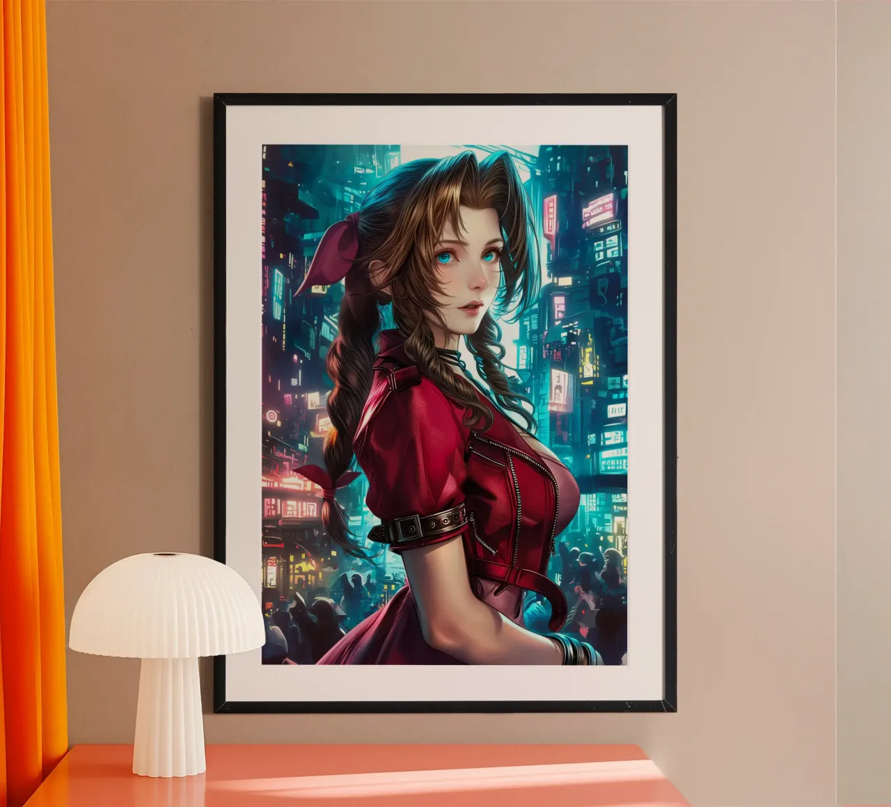 Aerith Gainsborough Final Fantasy FFVII poster con telaio in legno da Fleur de Lys