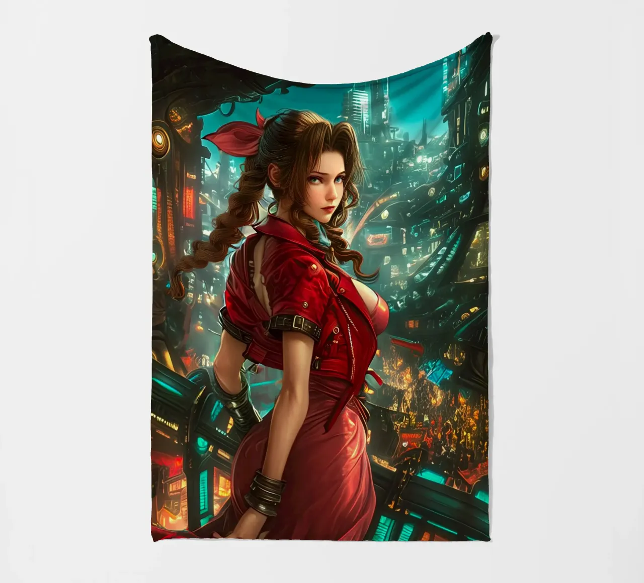 Aerith Gainsborough Final Fantasy FFVII manta de franela de Fleur de Lys