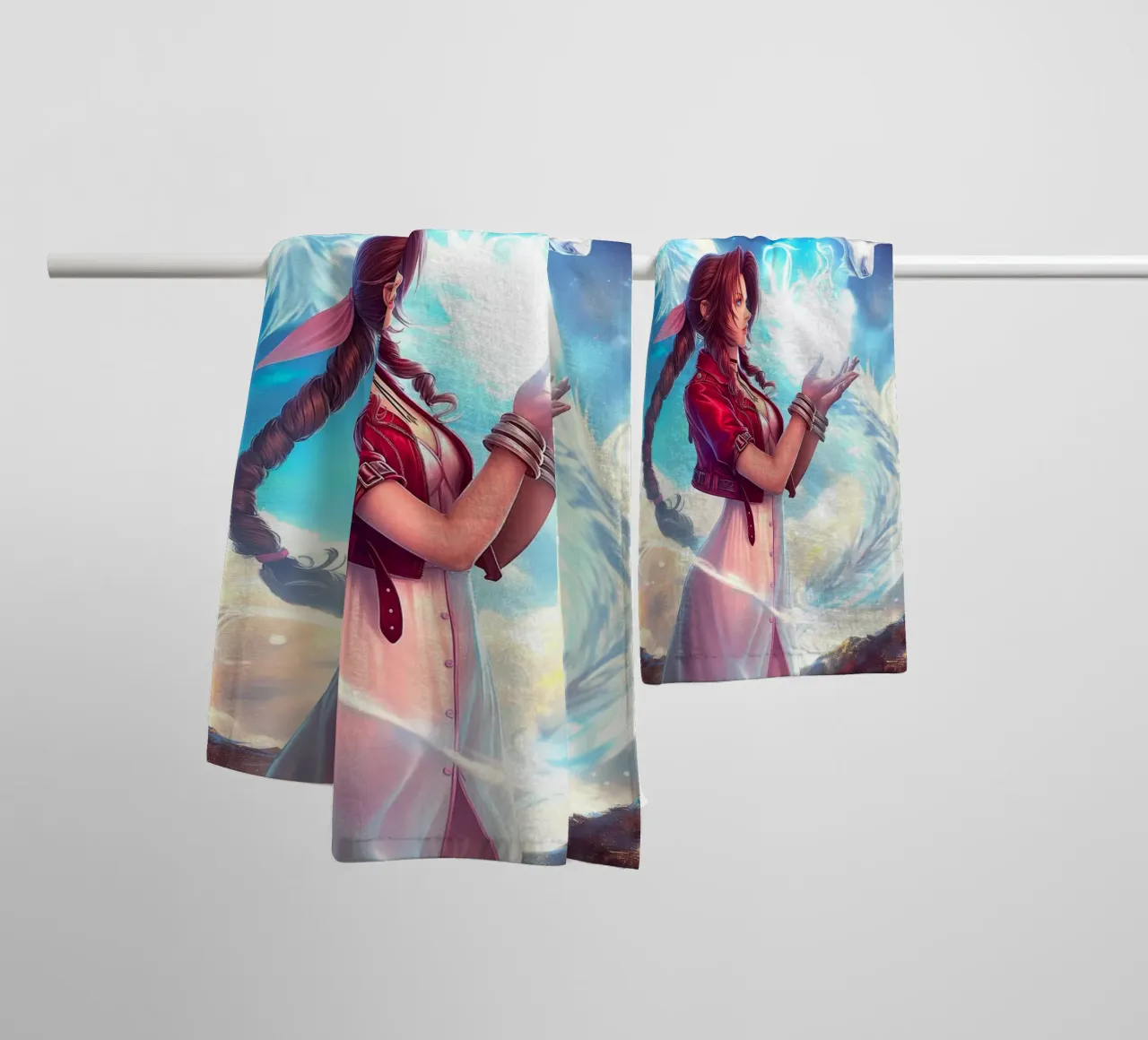 Aerith Gainsborough Final Fantasy FFVII asciugamano da bagno da Fleur de Lys