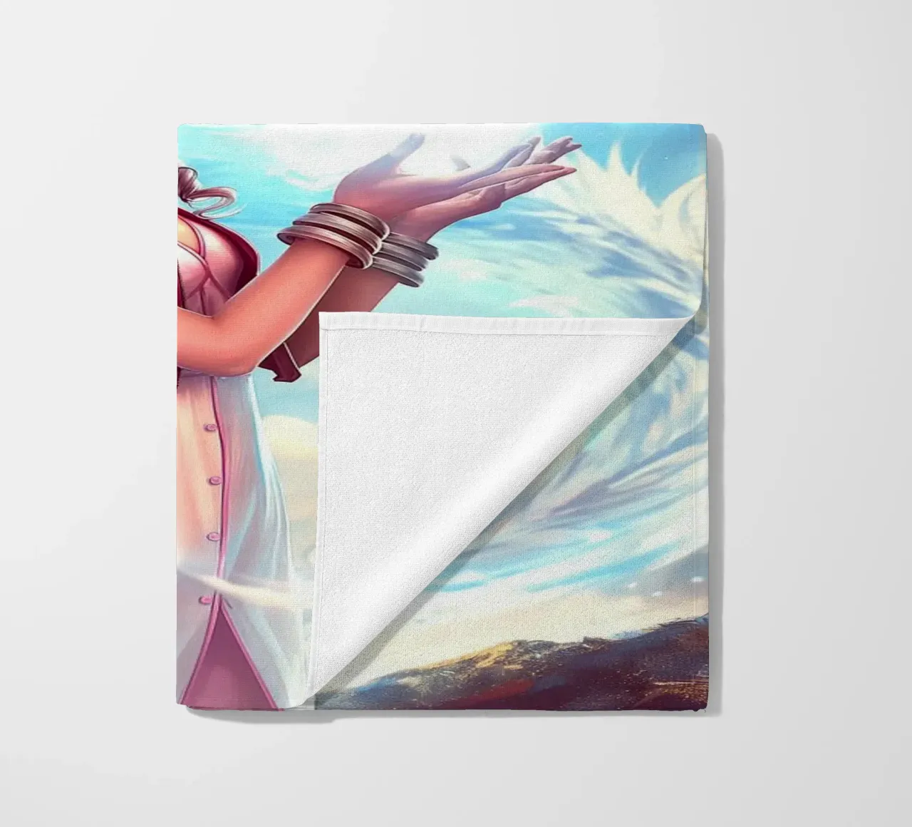 Aerith Gainsborough Final Fantasy FFVII beach towel by Fleur de Lys