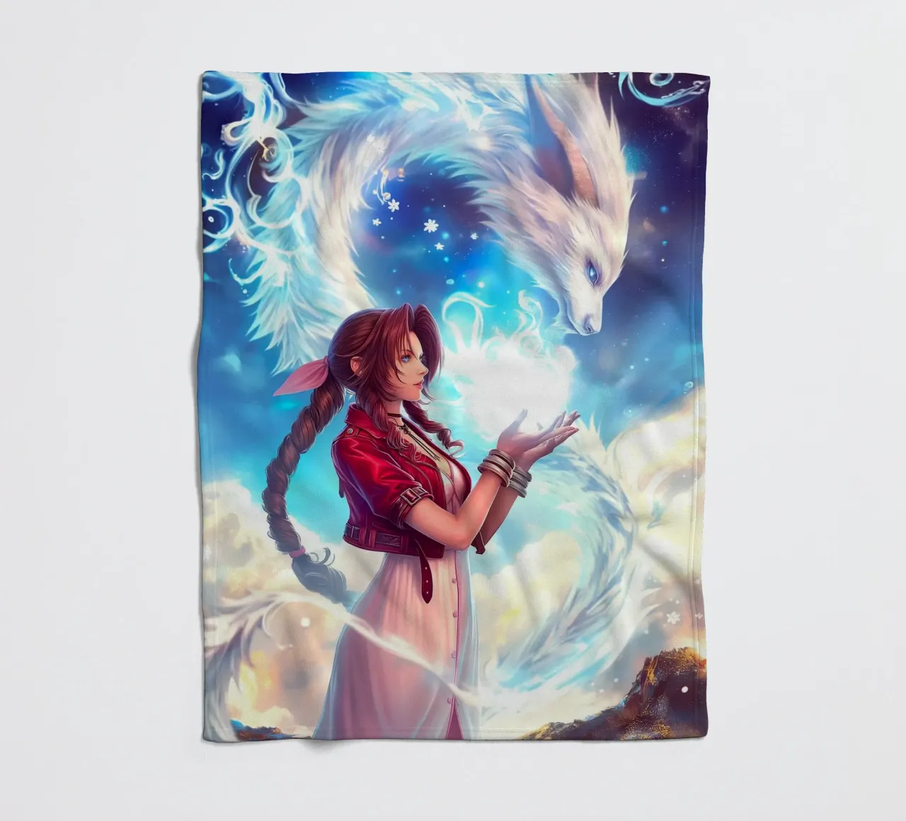 Aerith Gainsborough Final Fantasy FFVII coperta in pile da Fleur de Lys