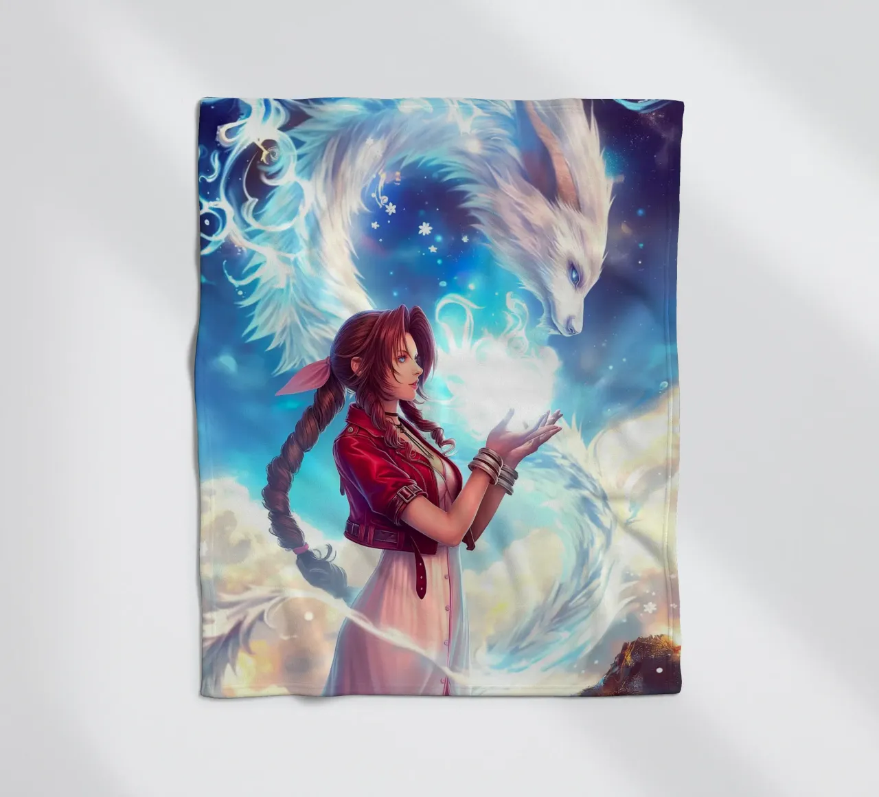Aerith Gainsborough Final Fantasy FFVII coperta in pile da Fleur de Lys