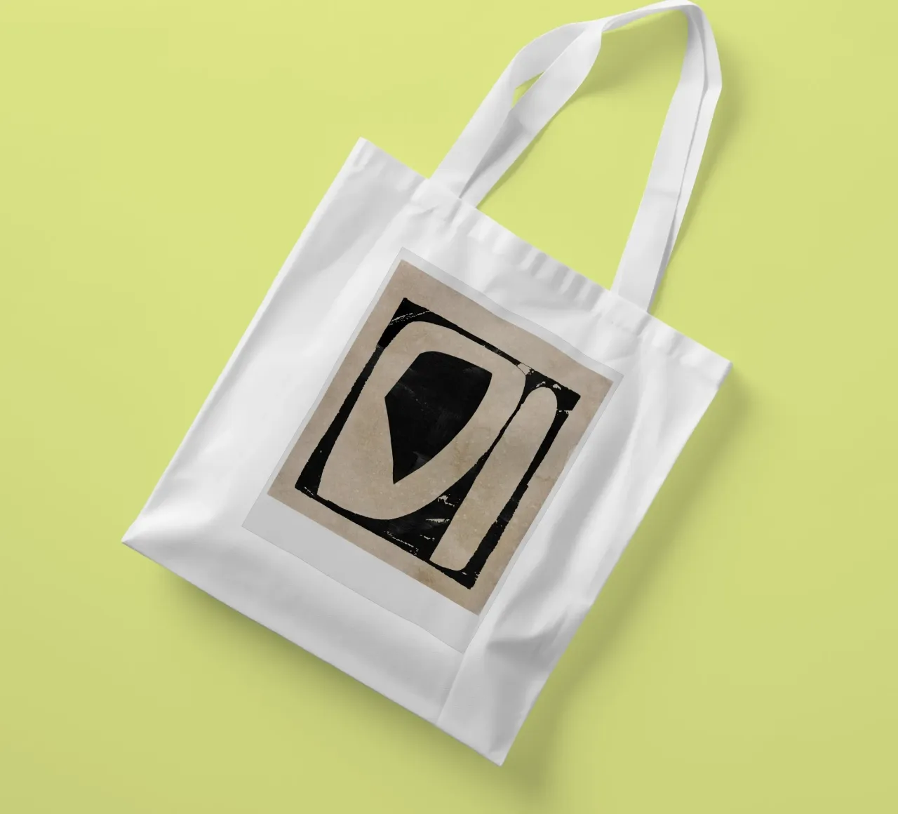 abstract art black blocks borsa in juta da vintageshop