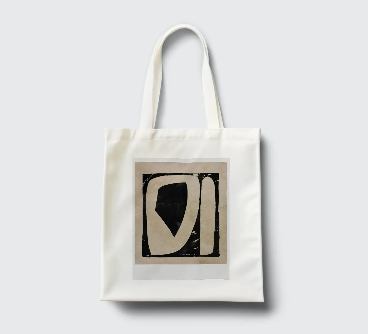 abstract art black blocks borsa in juta da vintageshop