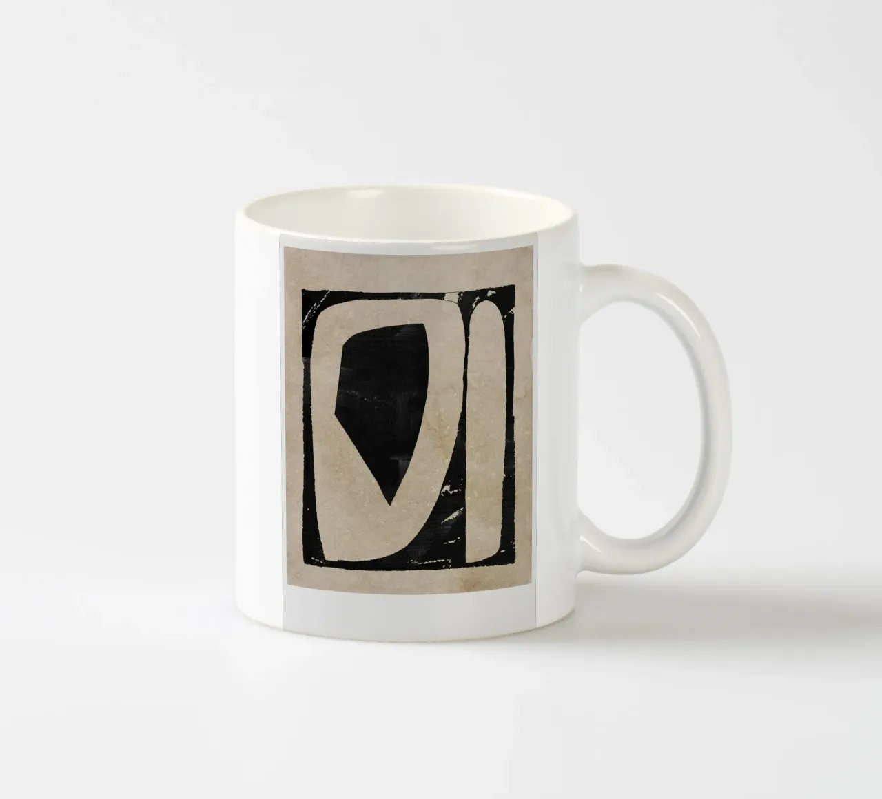 abstract art black blocks tazza in ceramica da vintageshop