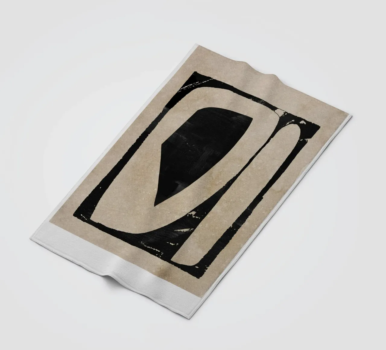 abstract art black blocks coperta in pile da vintageshop