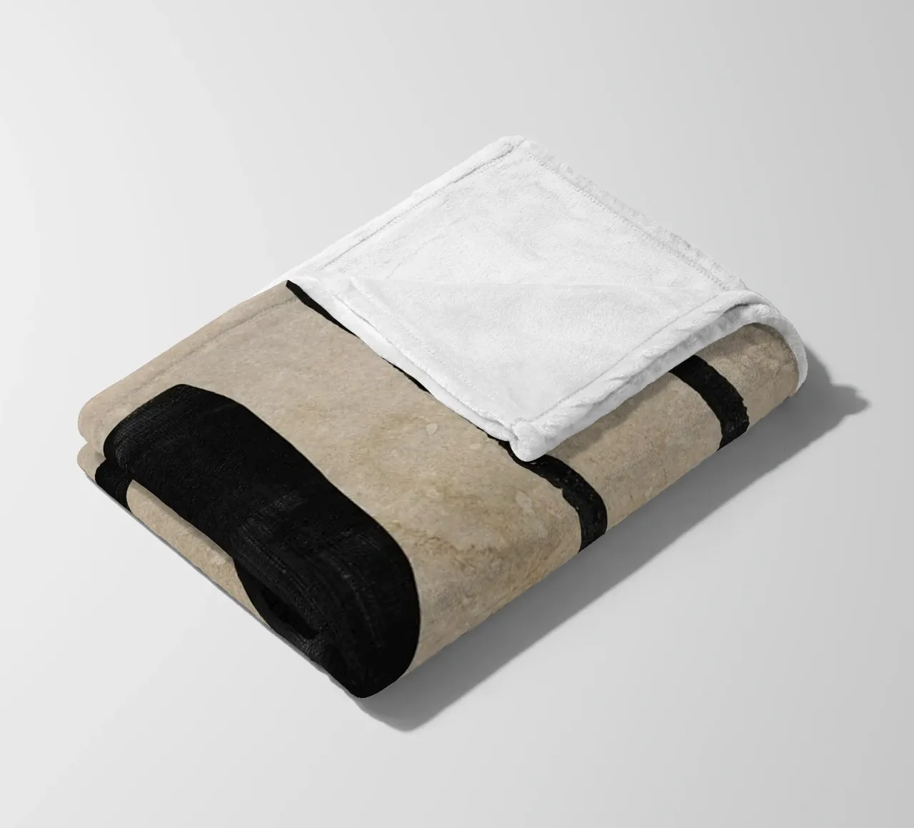 abstract art black blocks coperta in pile da vintageshop