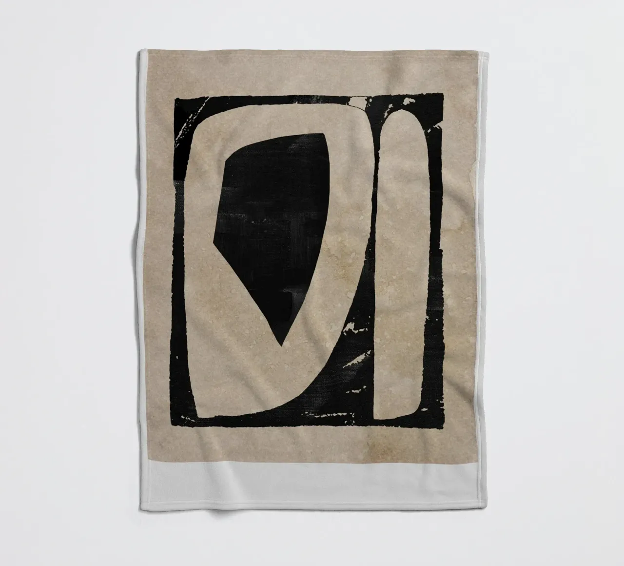 abstract art black blocks coperta in pile da vintageshop