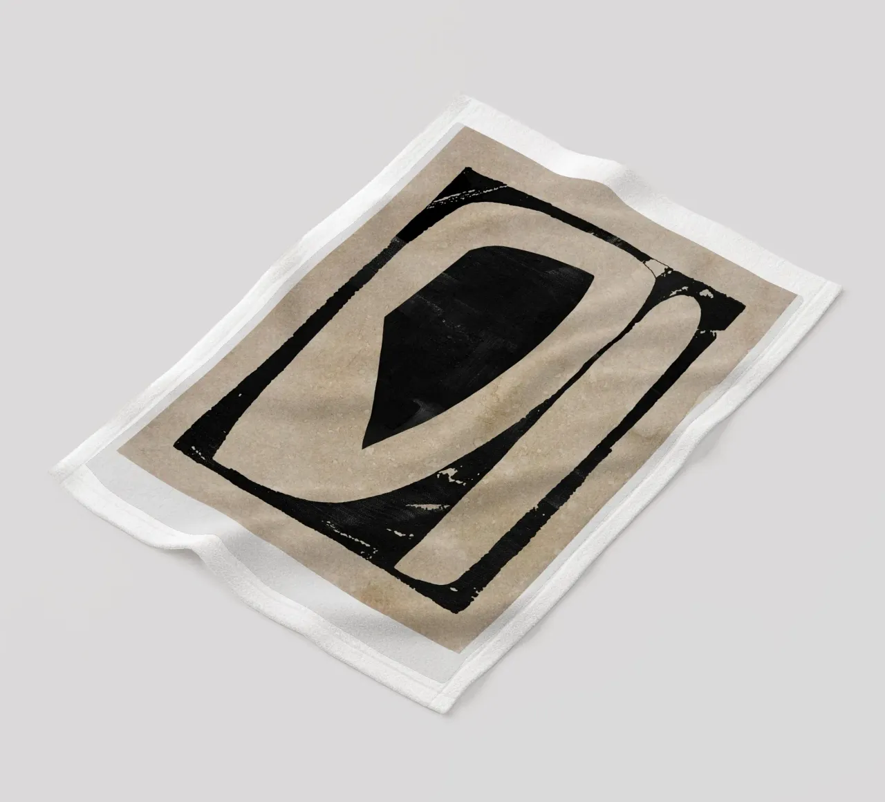 abstract art black blocks coperta in pile da vintageshop