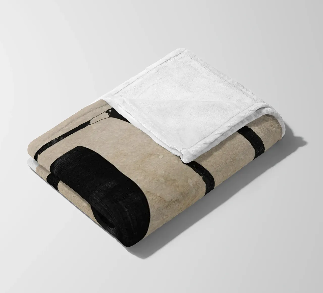 abstract art black blocks coperta in pile da vintageshop