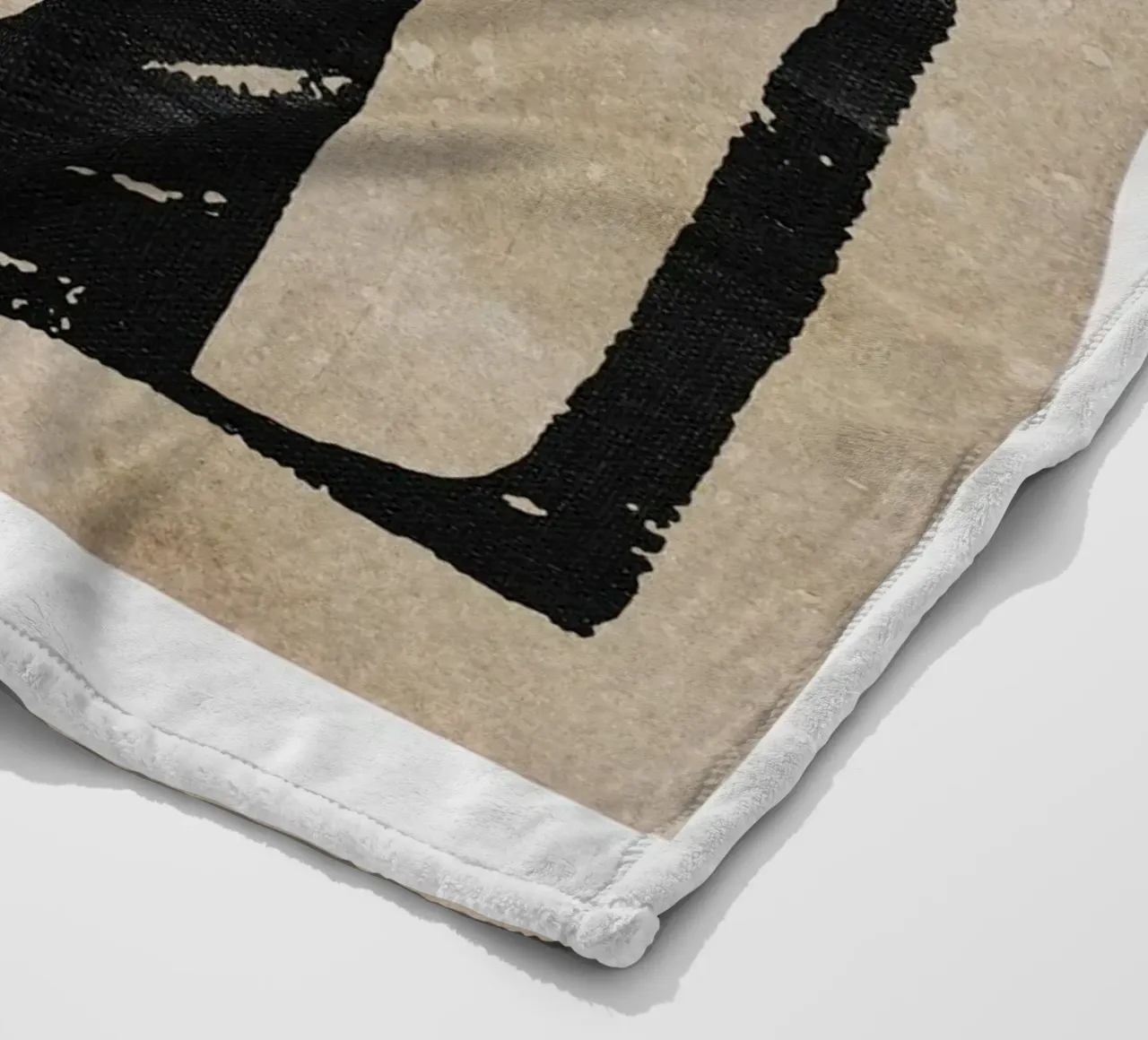 abstract art black blocks coperta in pile da vintageshop