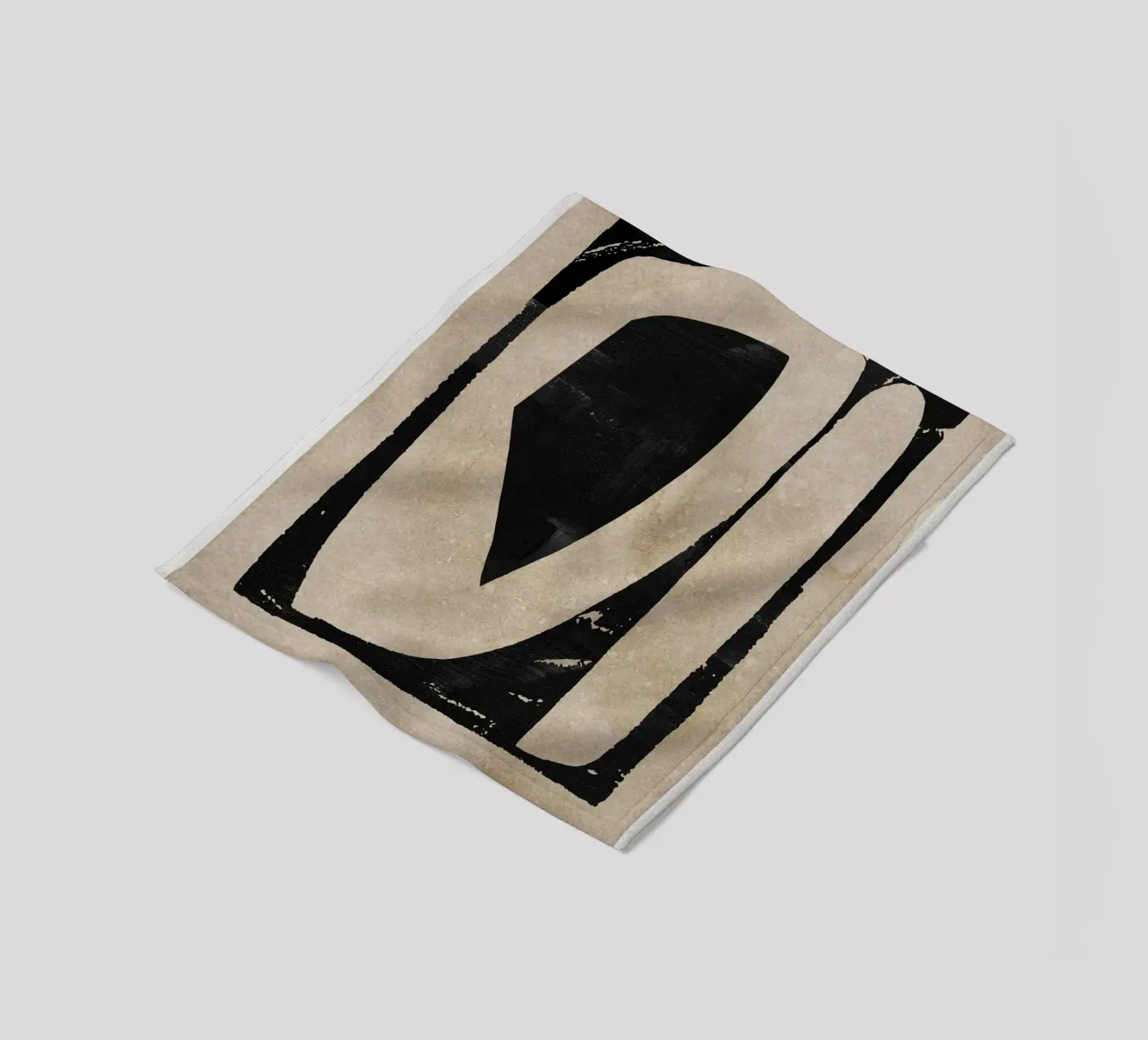 abstract art black blocks coperta in pile da vintageshop