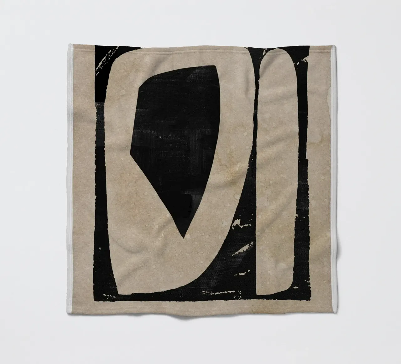 abstract art black blocks coperta in pile da vintageshop