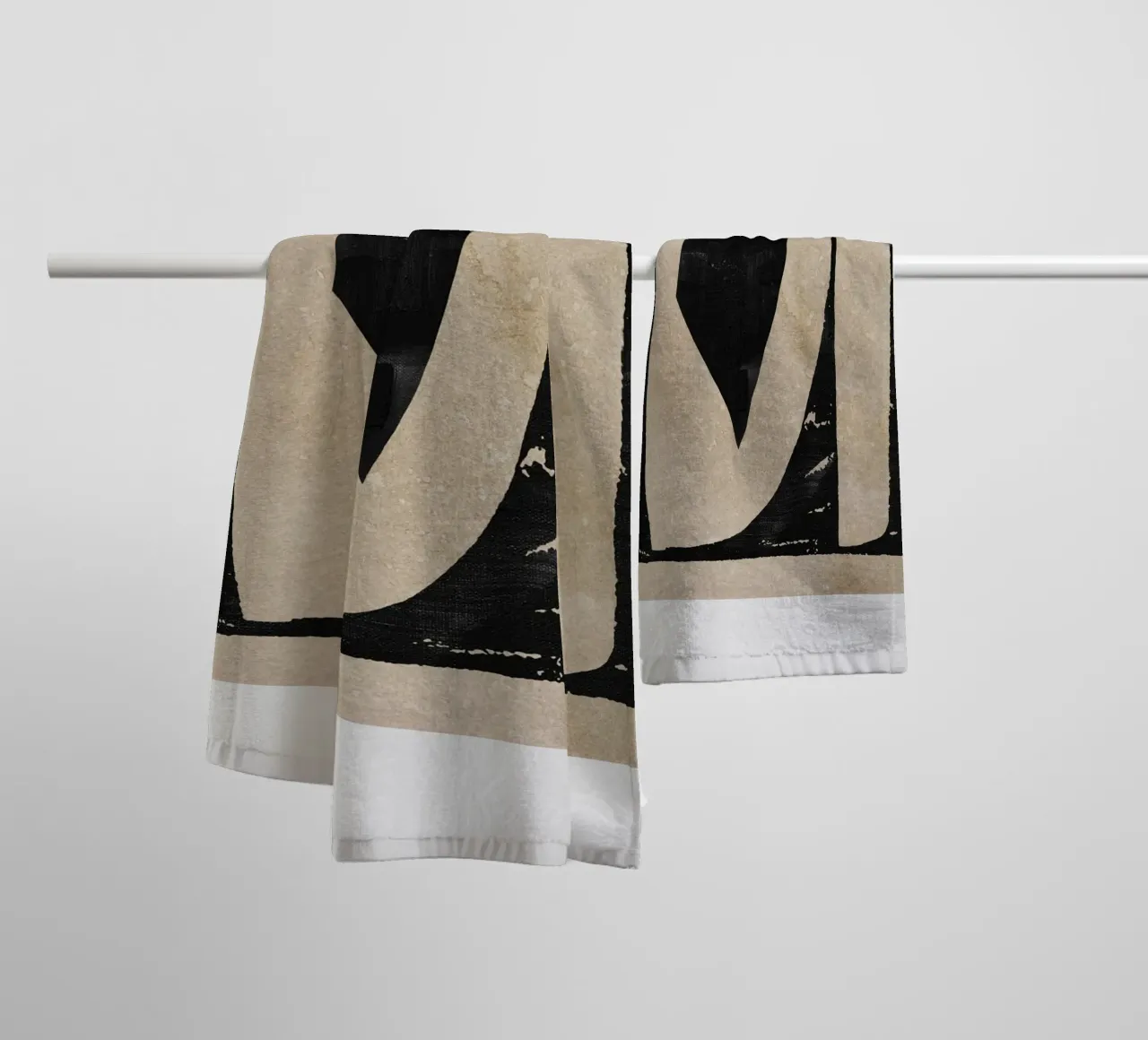 abstract art black blocks asciugamano da bagno da vintageshop