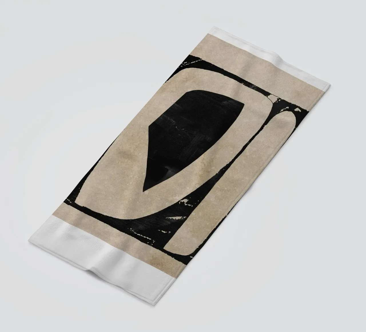 abstract art black blocks telo mare da vintageshop