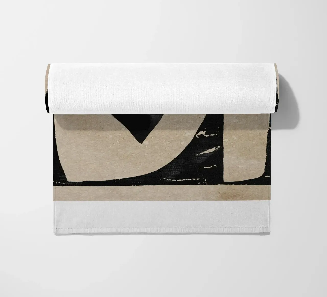 abstract art black blocks telo mare da vintageshop