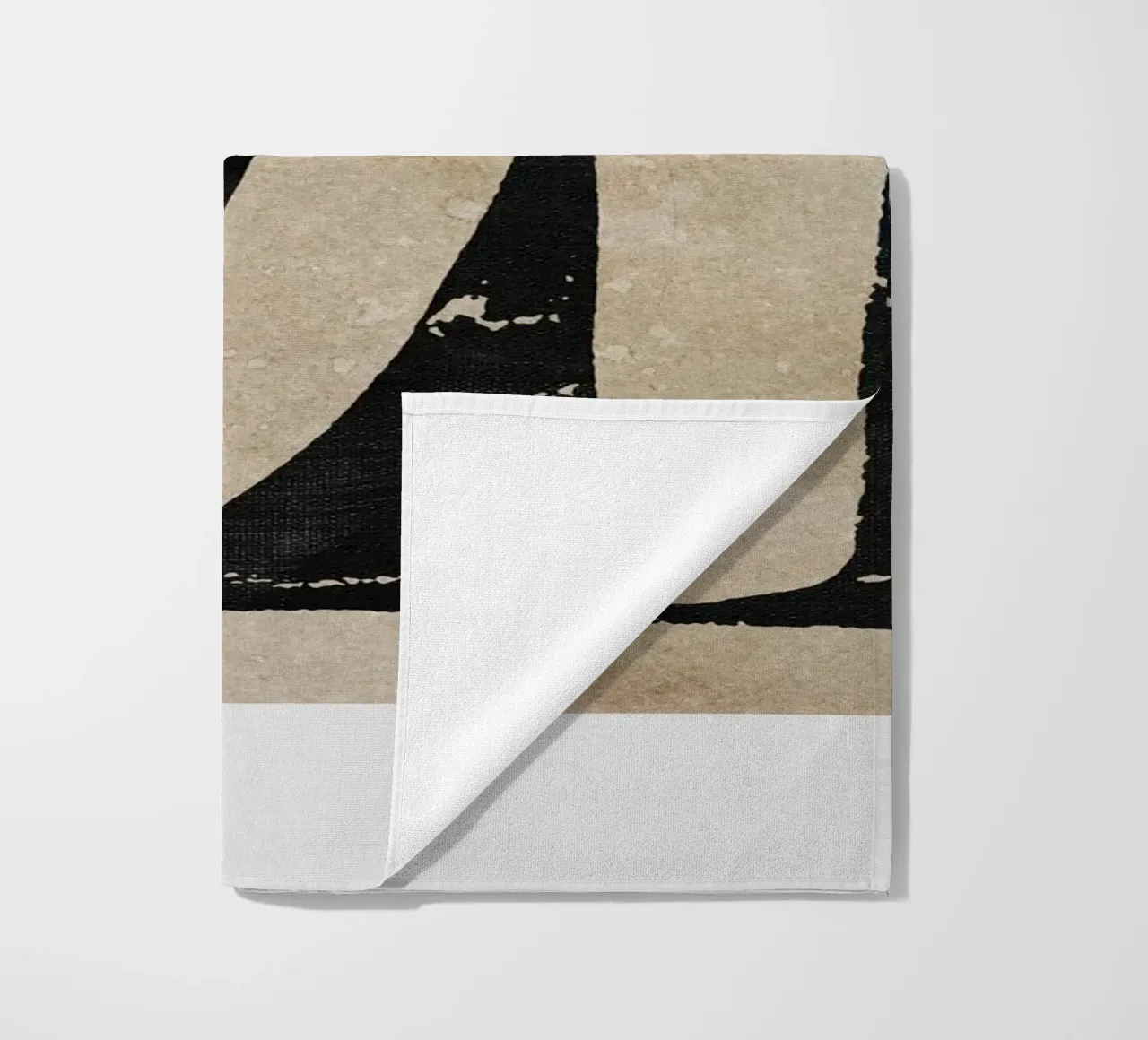 abstract art black blocks telo mare da vintageshop