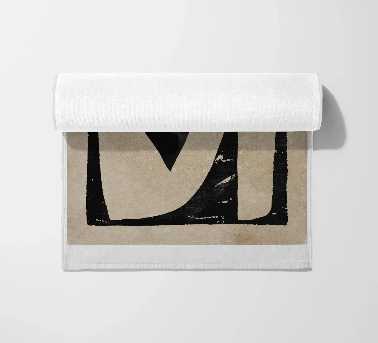 abstract art black blocks telo mare da vintageshop