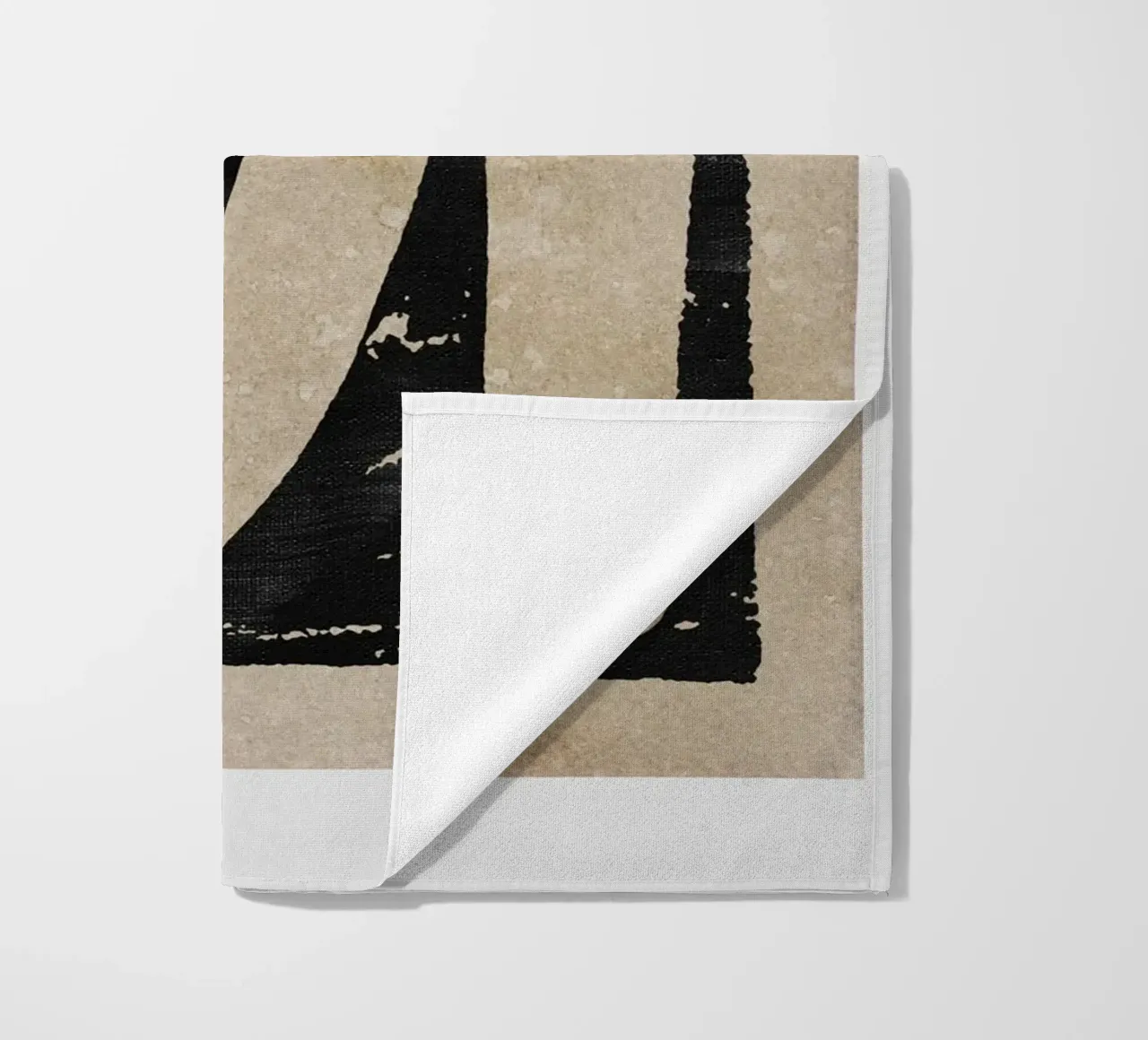 abstract art black blocks telo mare da vintageshop