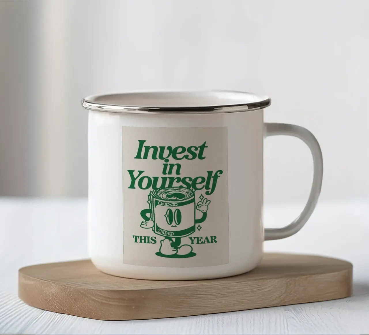 investite in voi stessi tazza in smalto da art quots shop