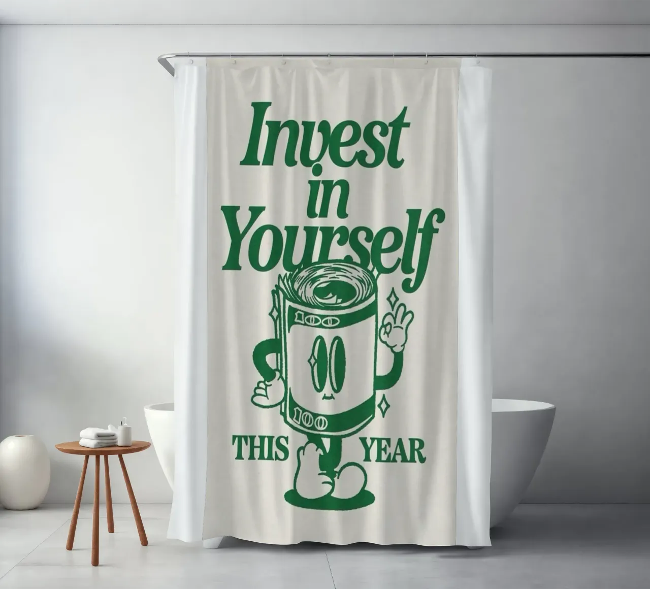 invest in yourself shower curtain by art quots shop