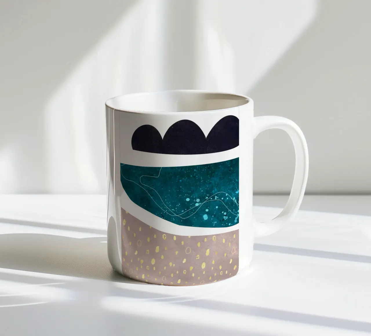 abstract sea art tazza in ceramica da vintageshop