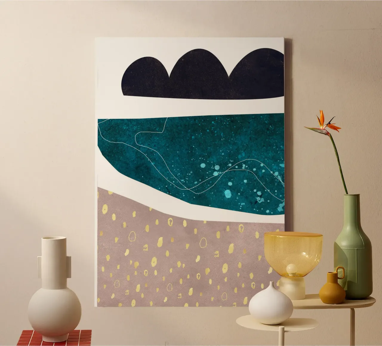 abstract sea art canvas by vintageshop