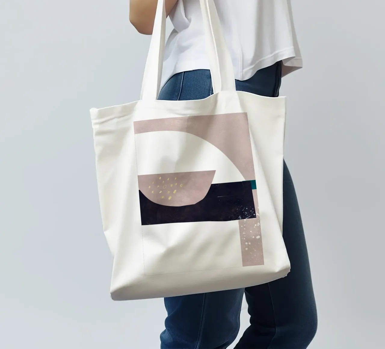 abstract art buildings borsa in juta da vintageshop