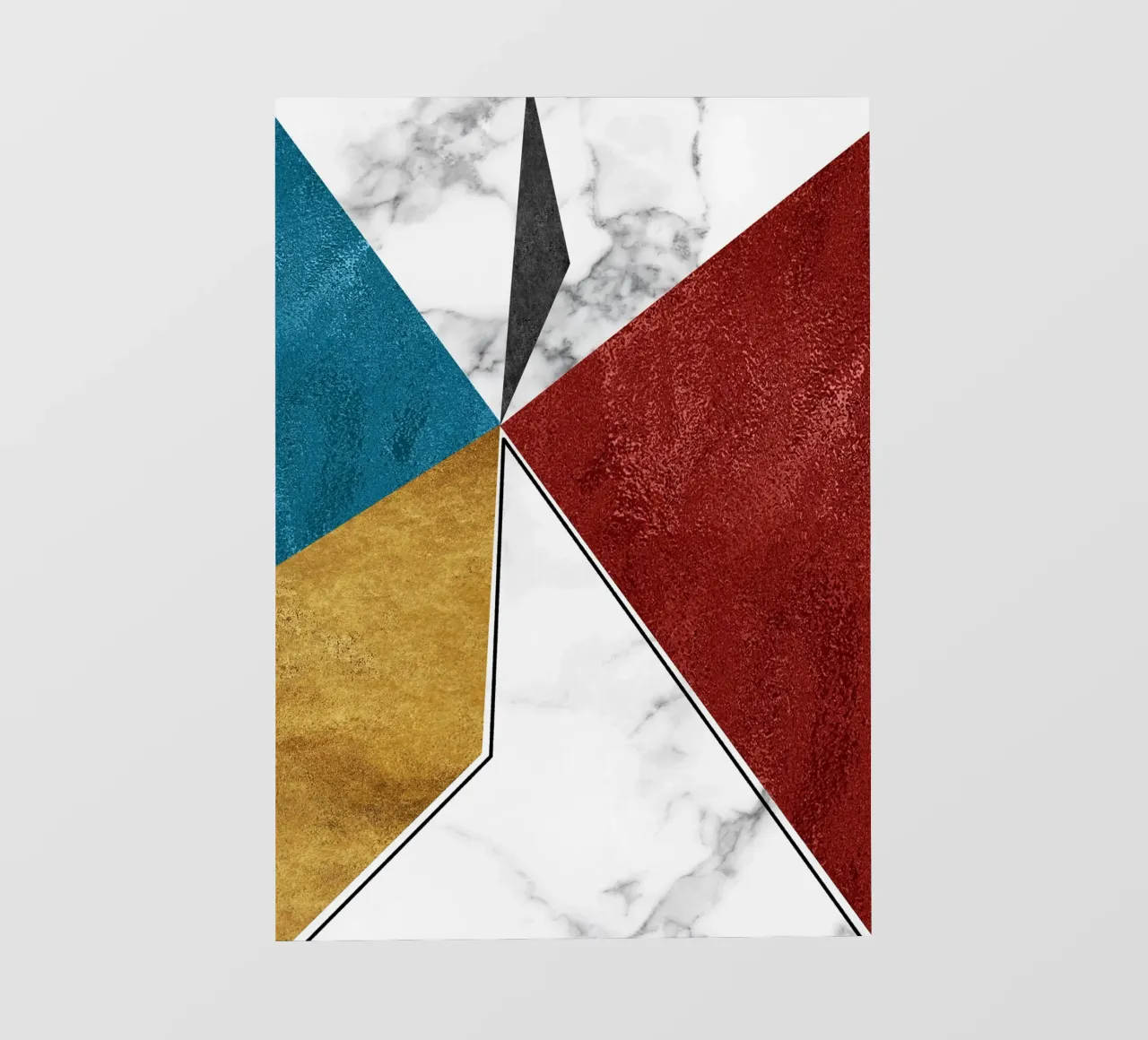 abstract art geometric triangles telo in pvc da vintageshop