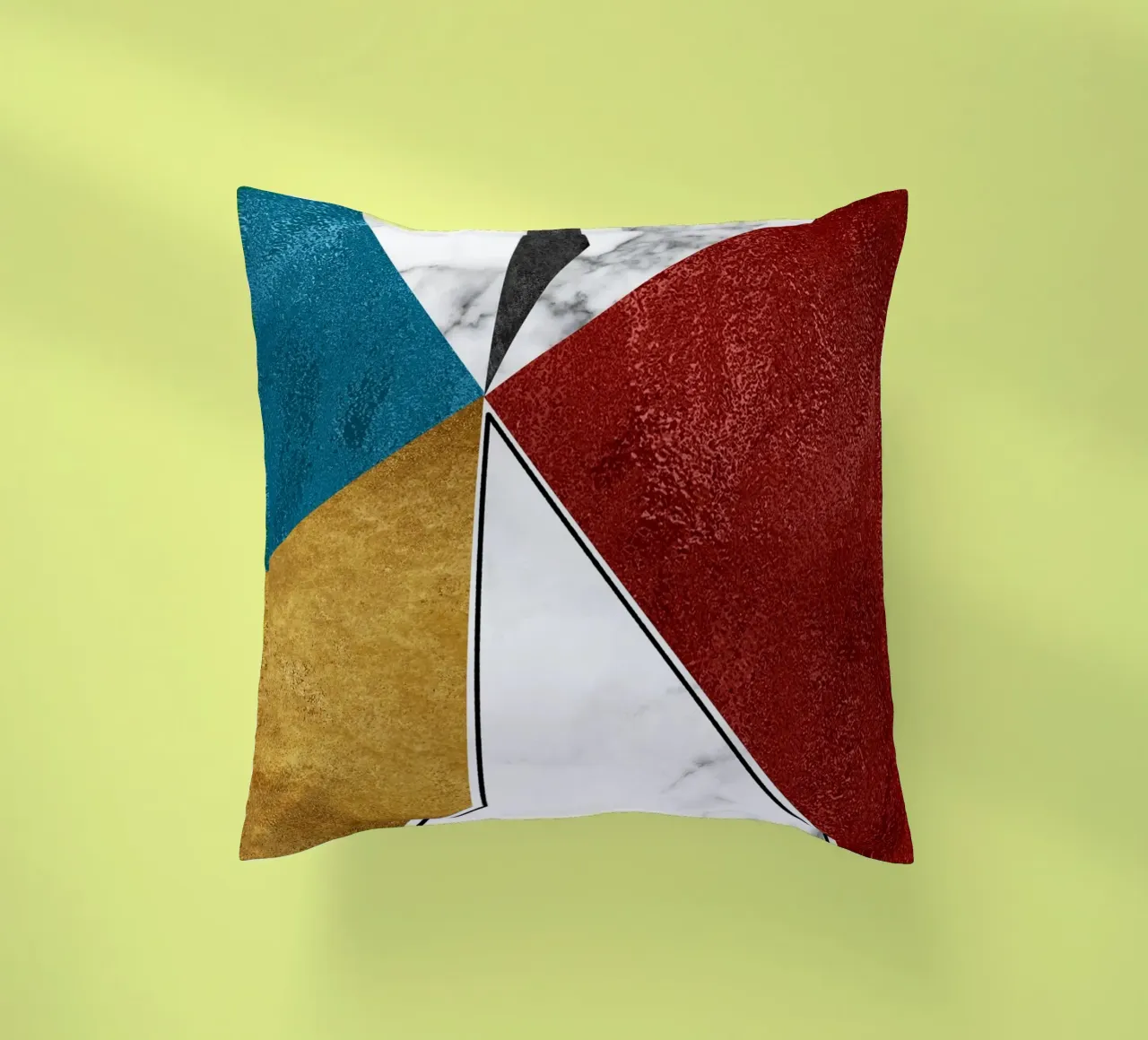 abstract art geometric triangles cuscino da vintageshop