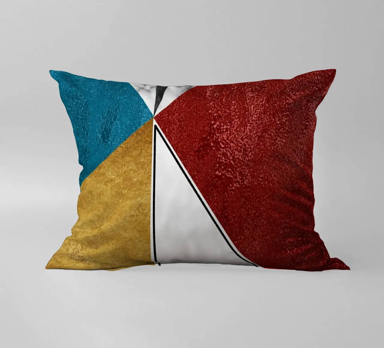 abstract art geometric triangles cuscino da vintageshop