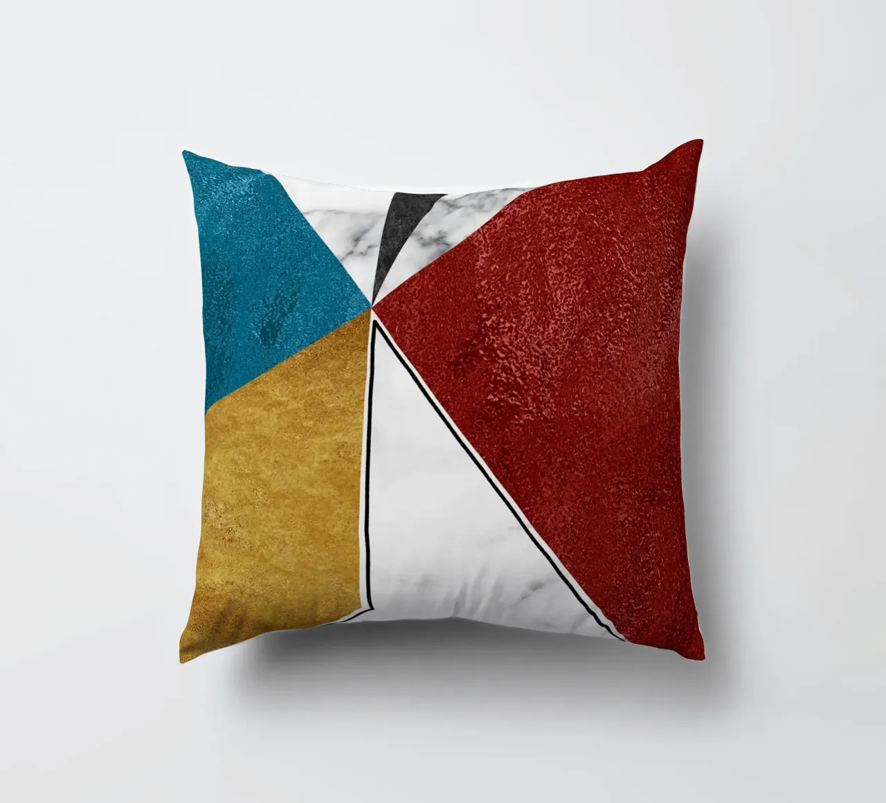abstract art geometric triangles cuscino da vintageshop